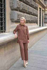 Kargo Cepli Takım Kahverengi