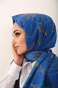 KARIN DESENLI SAL SAX MAVI-TURUNCU