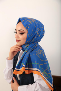 KARIN DESENLI SAL SAX MAVI-TURUNCU