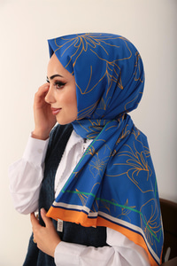 KARIN DESENLI SAL SAX MAVI-TURUNCU