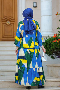 Karışık Desen Elbise Sarı