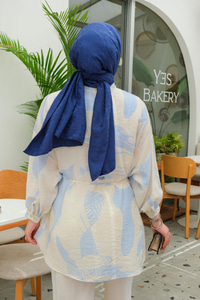 Karışık Desen Gömlek Bebe Mavi