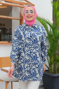 Karışık Desen Gömlek Lacivert