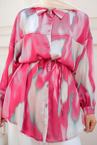 Karışık Desen Gömlek Pembe
