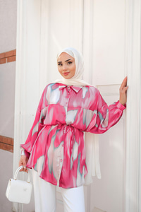 Karışık Desen Gömlek Pembe