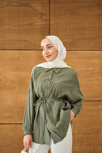 Karışık Desen Jakar Gömlek Yeşil