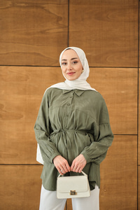 Karışık Desen Jakar Gömlek Yeşil