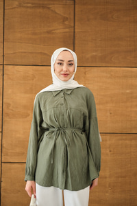 Karışık Desen Jakar Gömlek Yeşil