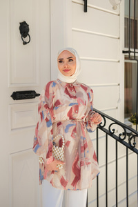 Karışık Desen Kraş Gömlek Kahverengi