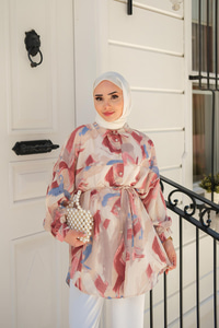 Karışık Desen Kraş Gömlek Kahverengi