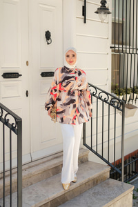 Karışık Desen Kraş Gömlek Siyah