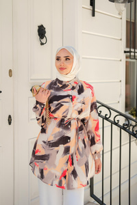 Karışık Desen Kraş Gömlek Siyah