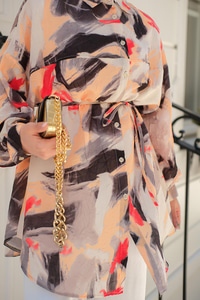 Karışık Desen Kraş Gömlek Siyah