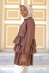 Uygun Fiyatlı KAT KAT DERI TUNIK ACI KAHVE | Loccomoda.com 