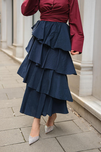 Kat Kat Valonlu Etek Lacivert