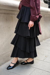 Kat Kat Valonlu Etek Siyah