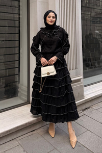 Kat Kat Vual Etekli Takım Siyah