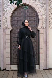 KAT KAT YAKASI TUL DETAY ABIYE SIYAH