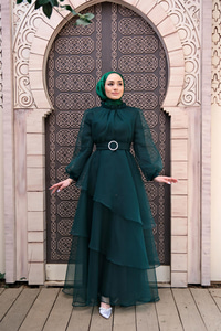 KAT KAT YAKASI TUL DETAY ABIYE ZUMRUT YESIL