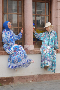 Katleya Desen Elbise  Yeşil