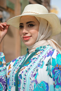 Katleya Desen Elbise  Yeşil