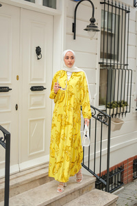 Katleya Model Elbise Sarı