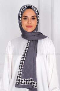 Uygun Fiyatlı KAZ AYAGI DESENLI SAL ANTRASIT | Loccomoda.com 