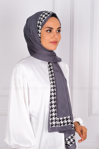 Uygun Fiyatlı KAZ AYAGI DESENLI SAL ANTRASIT | Loccomoda.com 