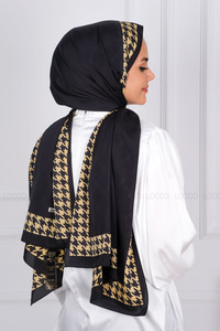 Uygun Fiyatlı KAZ AYAGI DESENLI SAL SIYAH | Loccomoda.com 