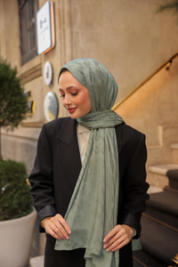 Kaz Ayağı Şal Su Yeşil