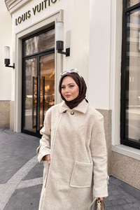 Keçe Kaşe Kaban Krem