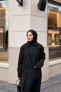 Keçe Kaşe Kaban Siyah