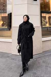 Keçe Kaşe Kaban Siyah