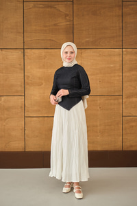 Kemer Bağlamalı Etekli Kot Takım Lacivert