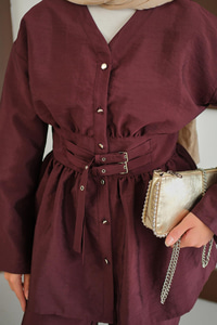 Kemer Detay İkili Takım Bordo