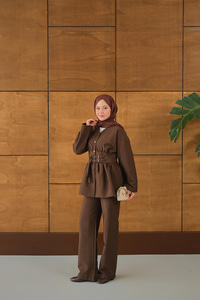 Kemer Detay İkili Takım Kahverengi