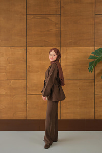 Kemer Detay İkili Takım Kahverengi