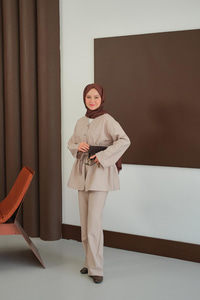 Kemer Detay İkili Takım Krem