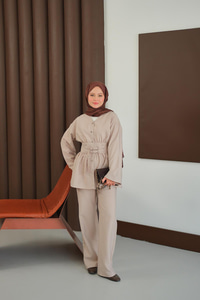 Kemer Detay İkili Takım Krem