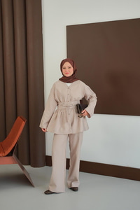 Kemer Detay İkili Takım Krem