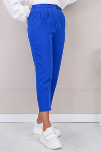 Uygun Fiyatlı KEMER DETAY KUMAS PANTOLON  SAX MAVI | Loccomoda.com 