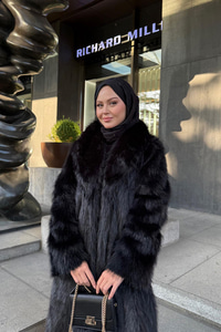 Kemer Detay Kürk Kaban Siyah