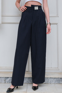 Kemer Detay Palazzo Pantolon Lacivert