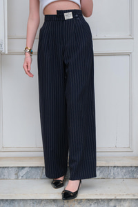 Kemer Detay Palazzo Pantolon Lacivert