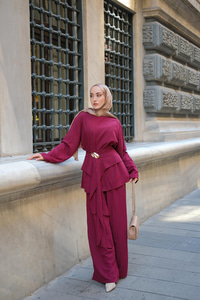 Kemer Detay Takım Bordo