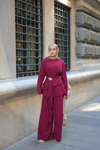 Kemer Detay Takım Bordo