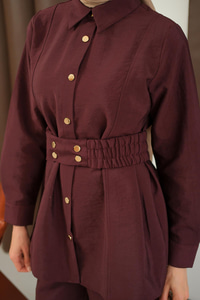 Kemer Detay Takım Bordo