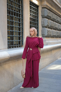 Kemer Detay Takım Bordo