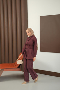 Kemer Detay Takım Bordo