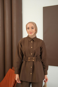 Kemer Detay Takım Kahverengi